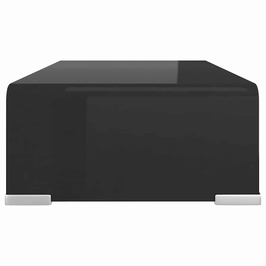 Meuble TV/support pour moniteur 40x25x11 cm verre noir - 4