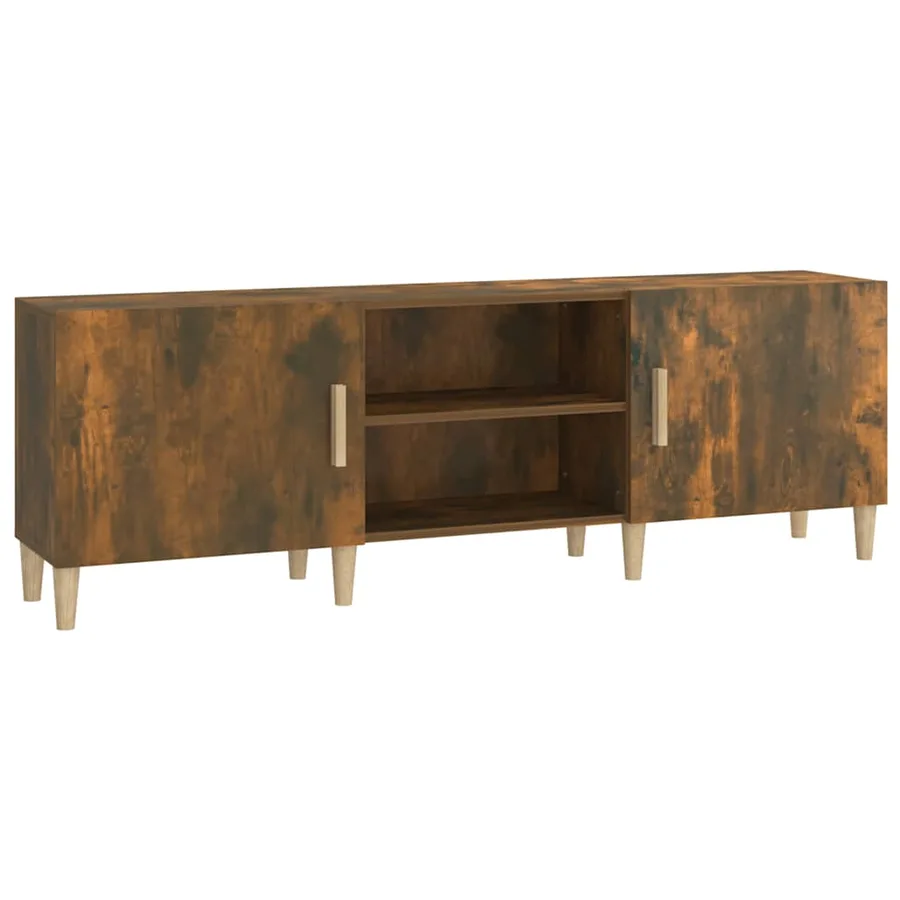 Meuble TV Chêne fumé 150x30x50 cm Bois d'ingénierie - 2