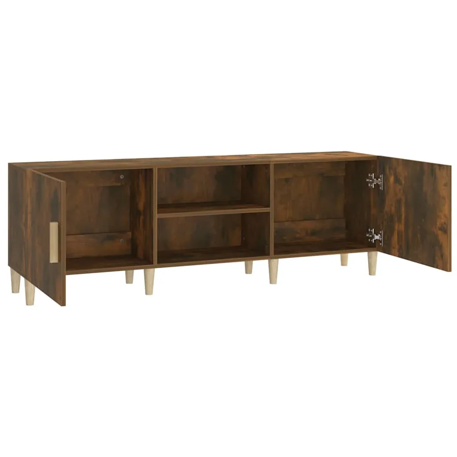 Meuble TV Chêne fumé 150x30x50 cm Bois d'ingénierie - 5