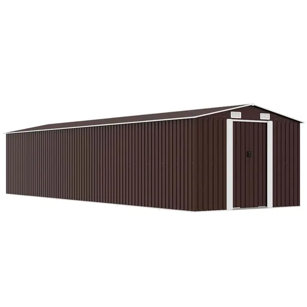 Abri de jardin Marron 257x990x181 cm Acier galvanisé