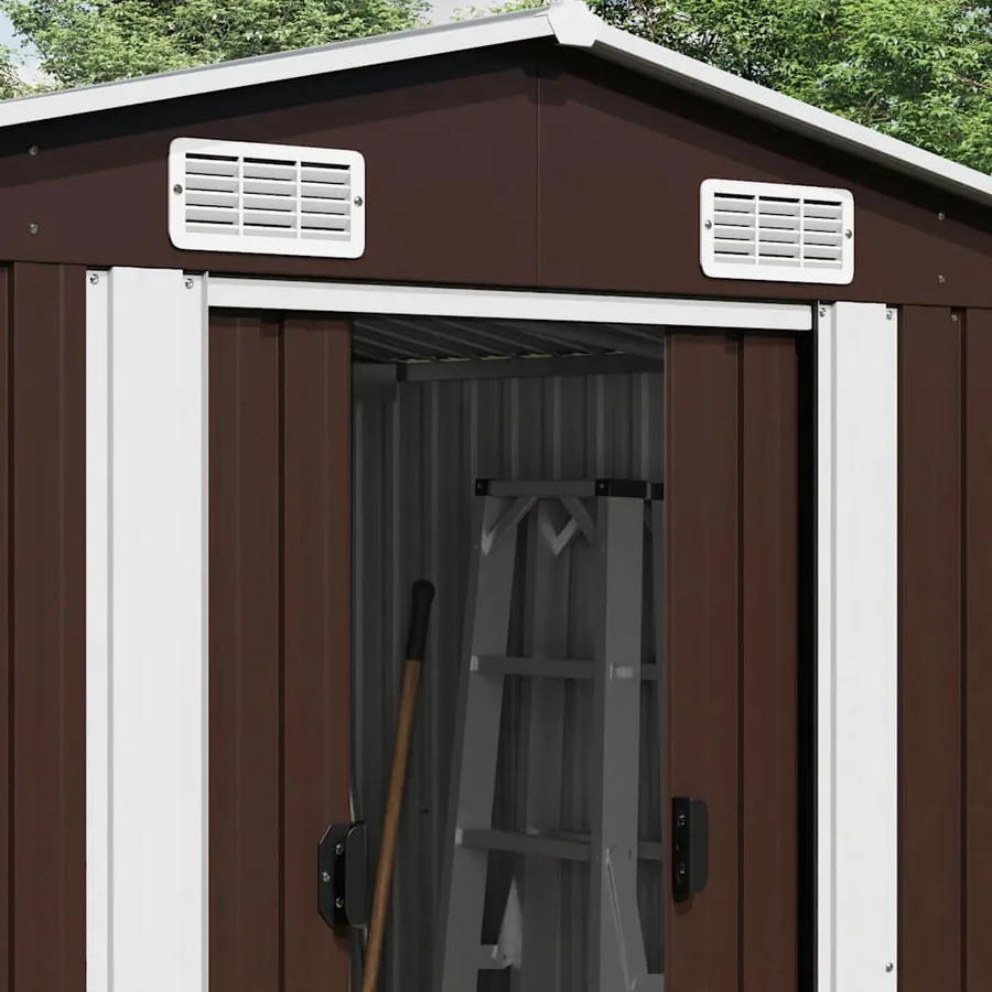 Abri de jardin Marron 257x990x181 cm Acier galvanisé - 3