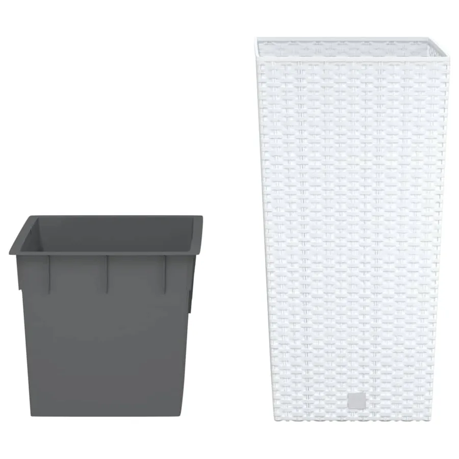 Jardinière et intérieur amovible blanc 11/26,5 L rotin PP - 3