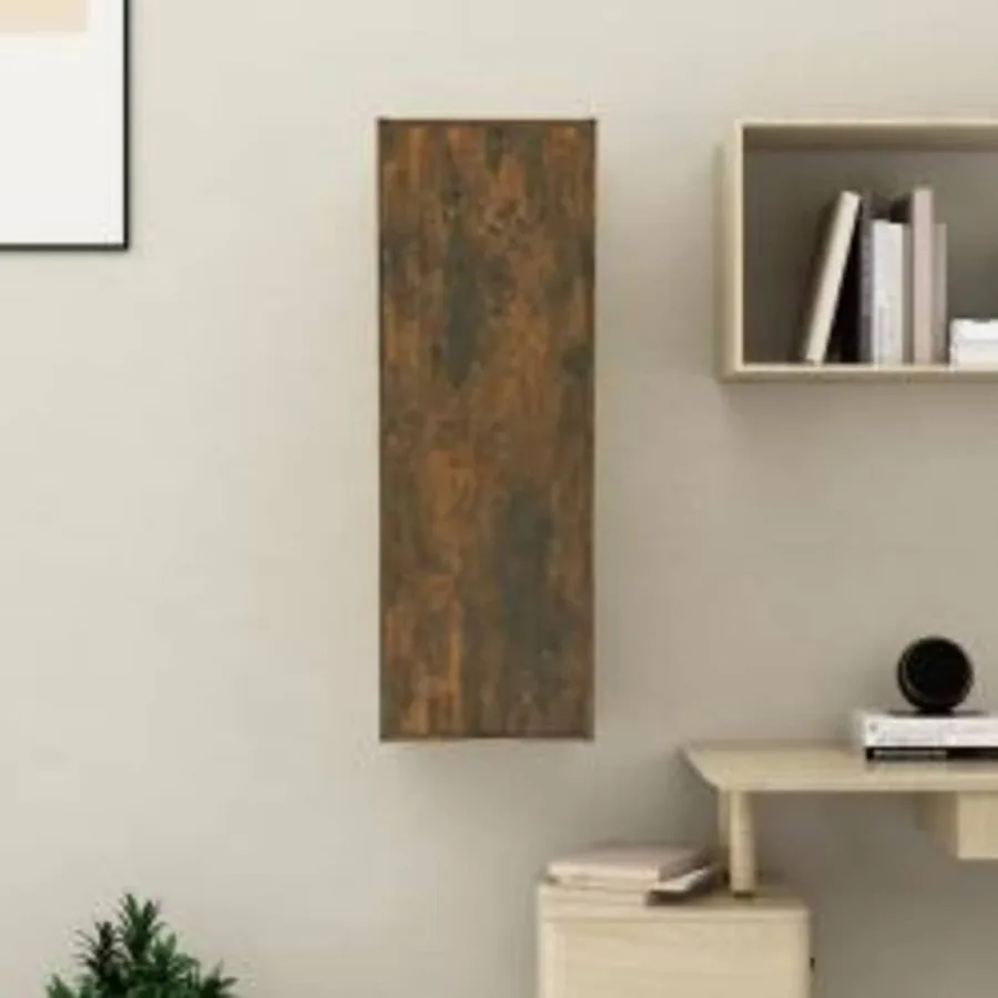 Meubles TV Chêne fumé 30,5x30x90 cm Bois d'ingénierie