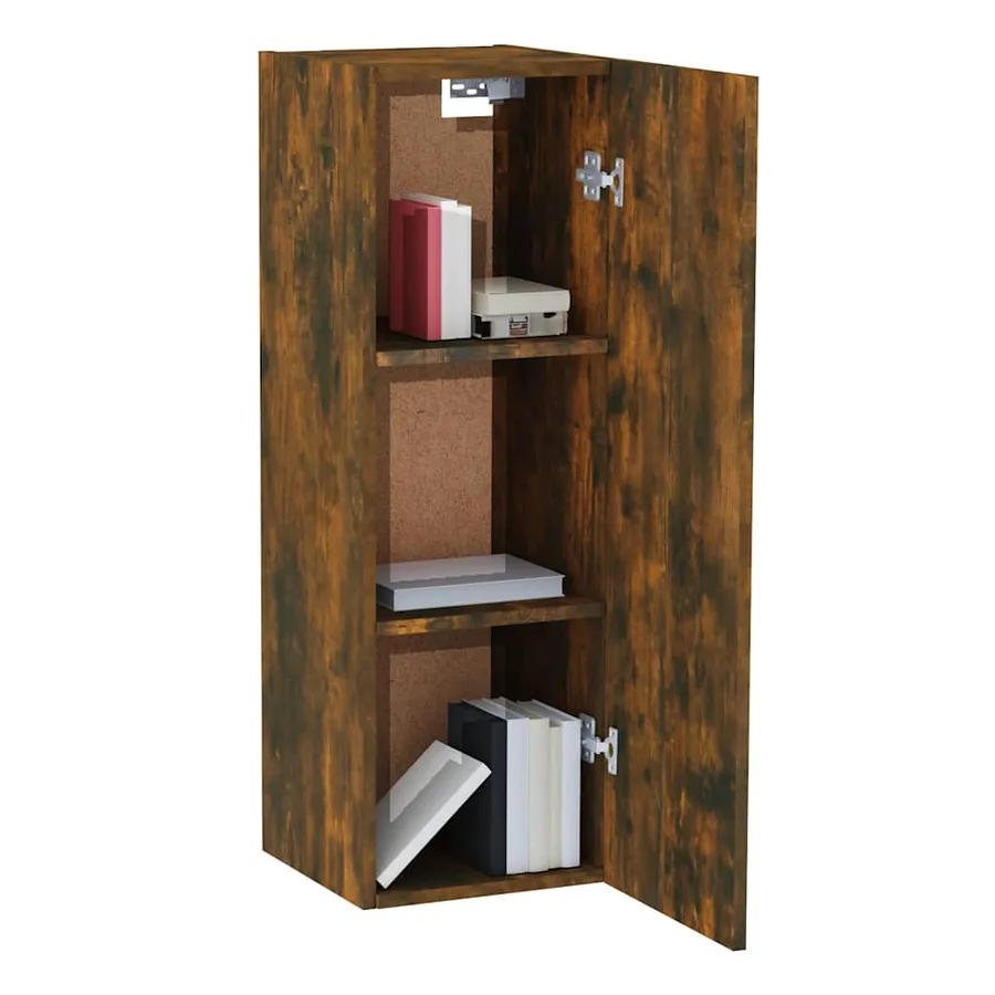 Meubles TV Chêne fumé 30,5x30x90 cm Bois d'ingénierie - 4