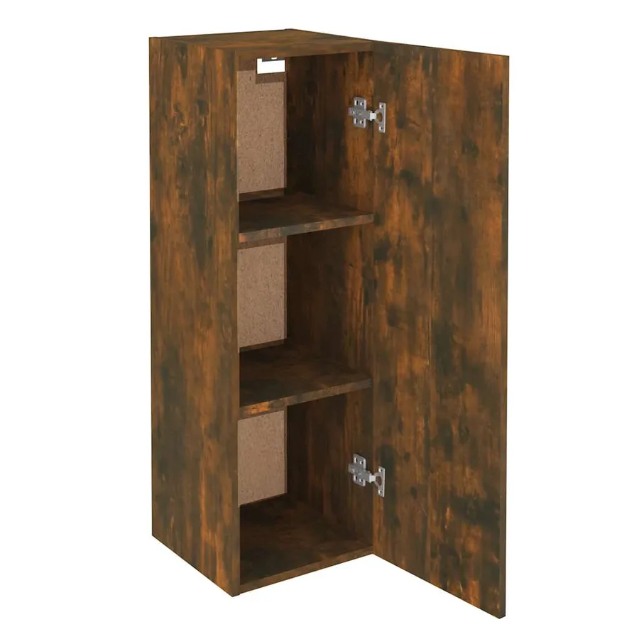 Meubles TV Chêne fumé 30,5x30x90 cm Bois d'ingénierie - 7