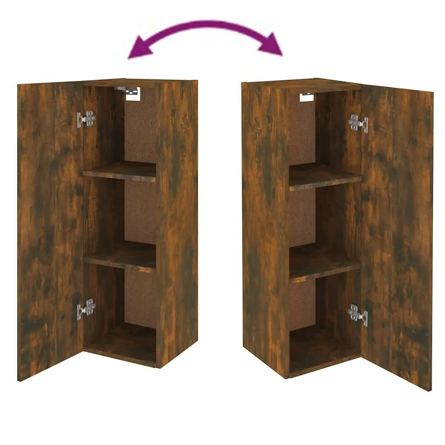 Meubles TV Chêne fumé 30,5x30x90 cm Bois d'ingénierie - 8