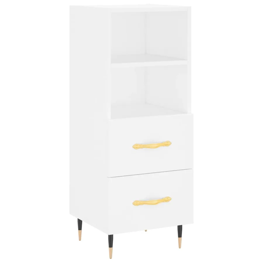 Buffet blanc 34,5x34x90 cm bois d'ingénierie - 2