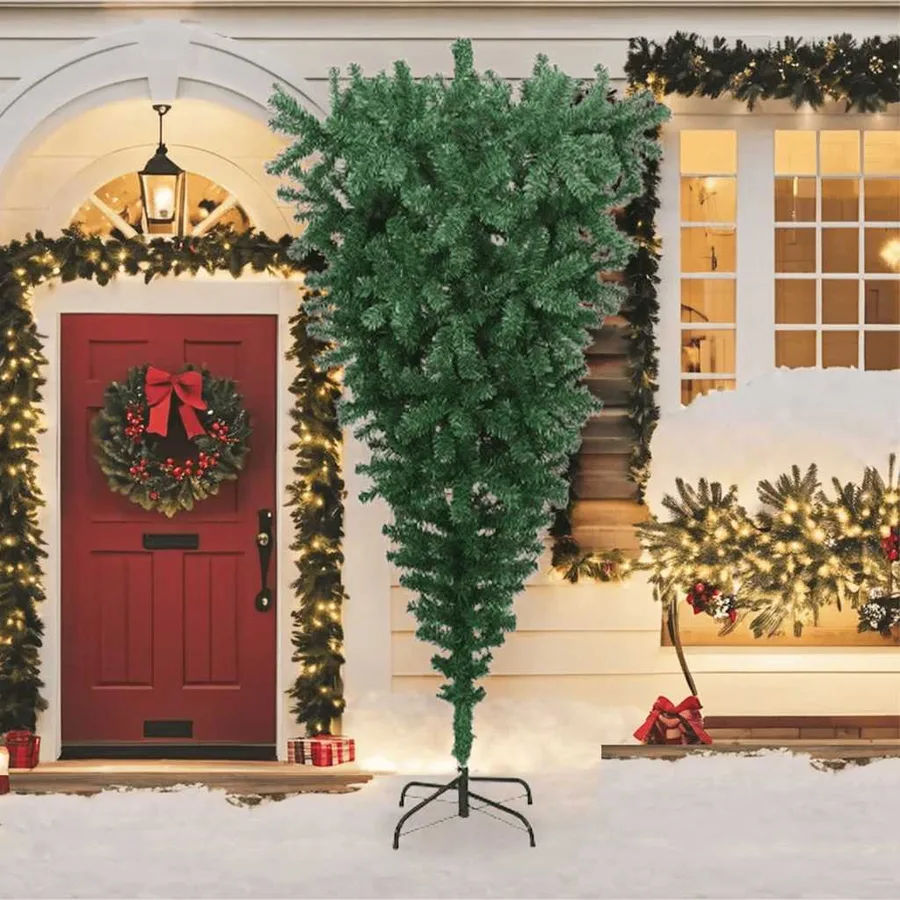 Sapin de Noël artificiel renversé avec support Vert 240 cm - 2