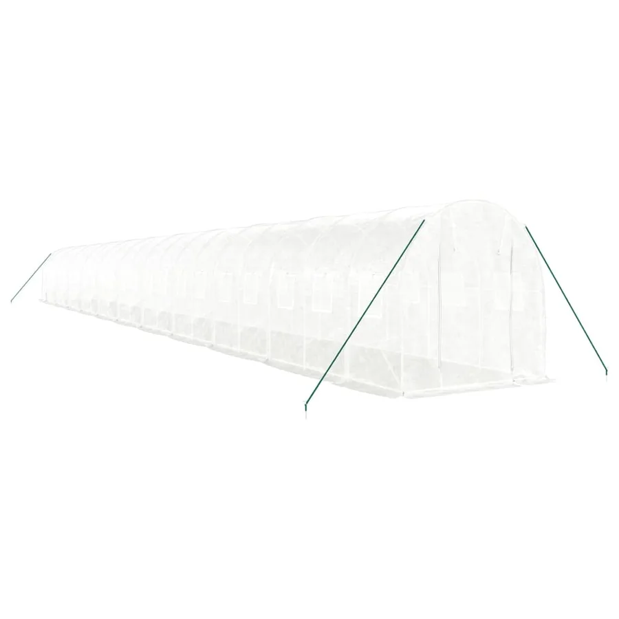 Serre avec cadre en acier blanc 44 m² 22x2x2 m - 3