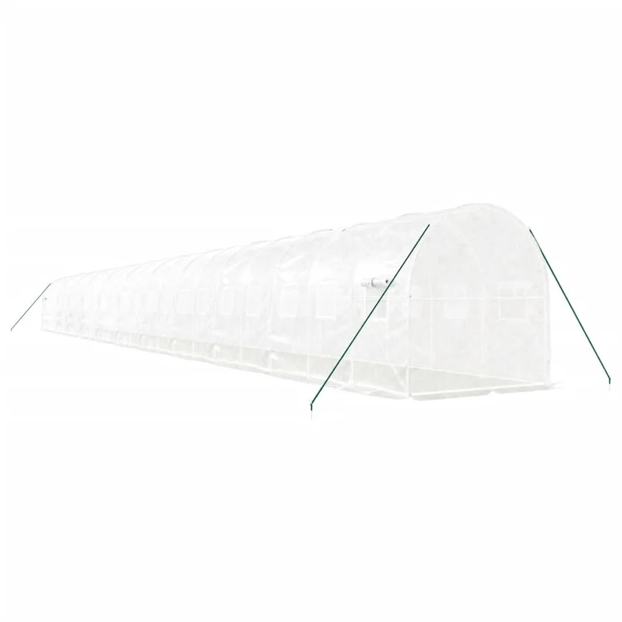 Serre avec cadre en acier blanc 44 m² 22x2x2 m - 6