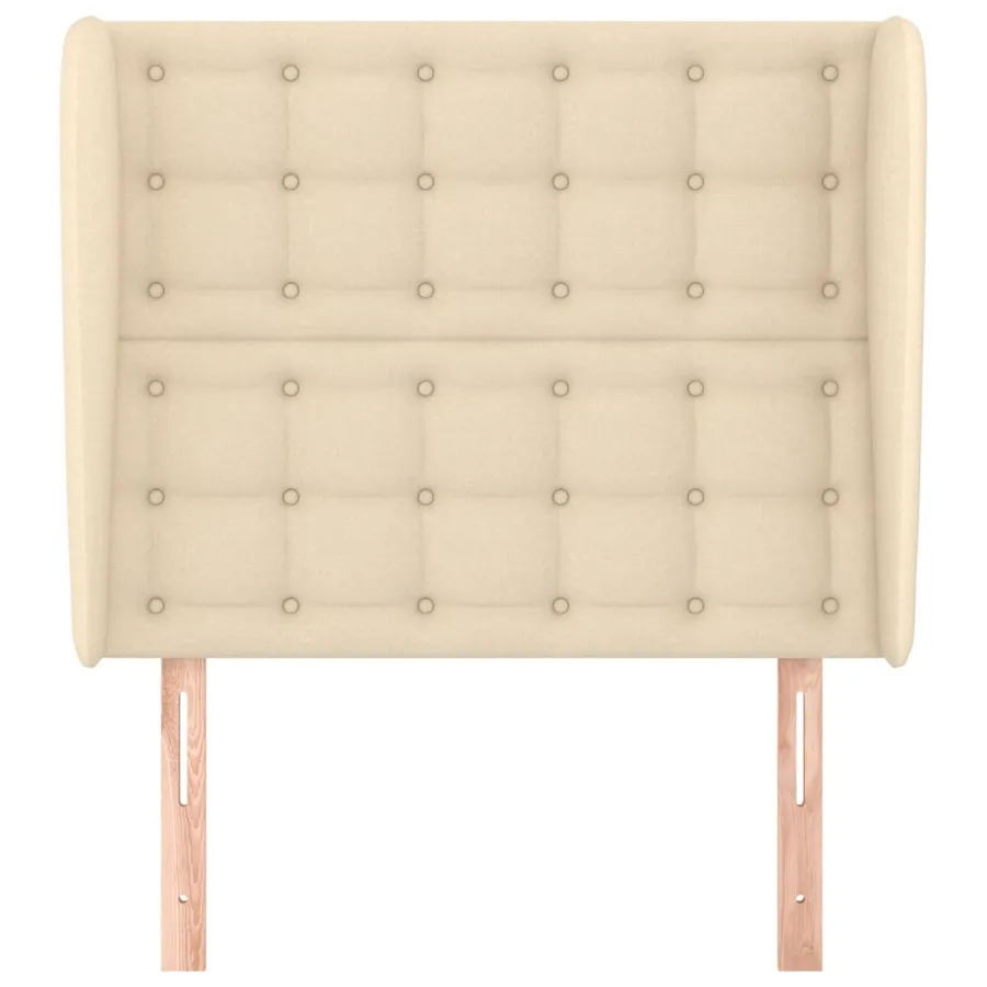 Tête de lit avec oreilles Crème 93x23x118/128 cm Tissu - 3