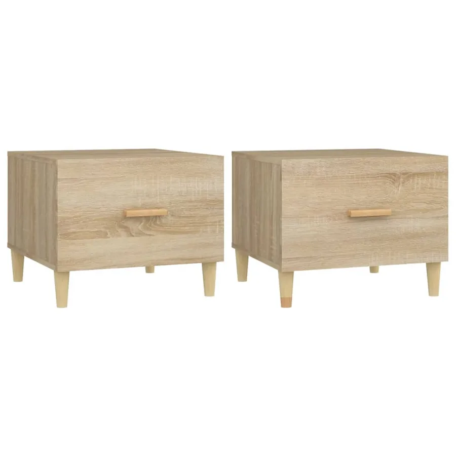 Tables basses 2 pcs chêne sonoma 50x50x40 cm bois d'ingénierie - 2