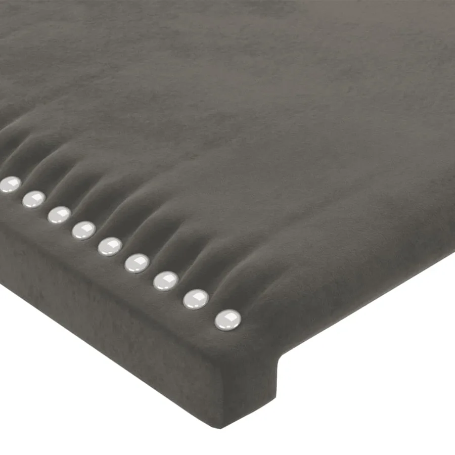 Tête de lit avec oreilles Gris foncé 147x16x118/128 cm Velours - 5