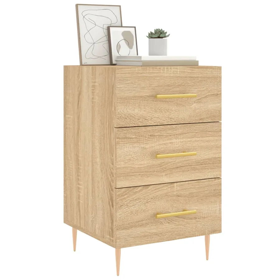 Table de chevet chêne sonoma 40x40x66 cm bois d'ingénierie - 3