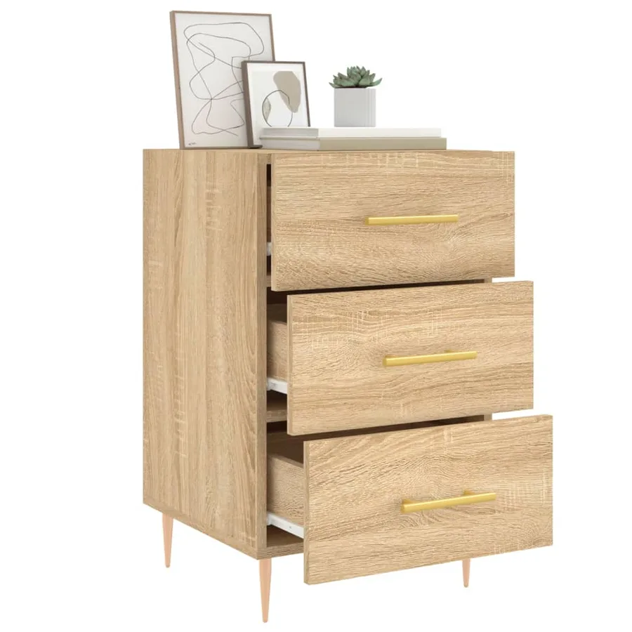 Table de chevet chêne sonoma 40x40x66 cm bois d'ingénierie - 4