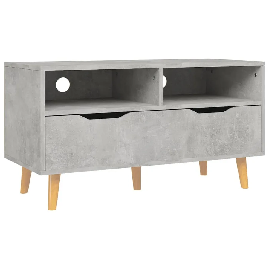 Meuble TV gris béton 90x40x48,5 cm bois d'ingénierie - 2