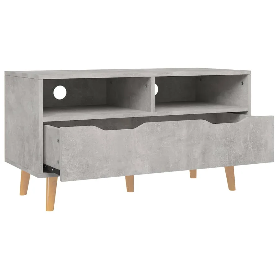 Meuble TV gris béton 90x40x48,5 cm bois d'ingénierie - 4
