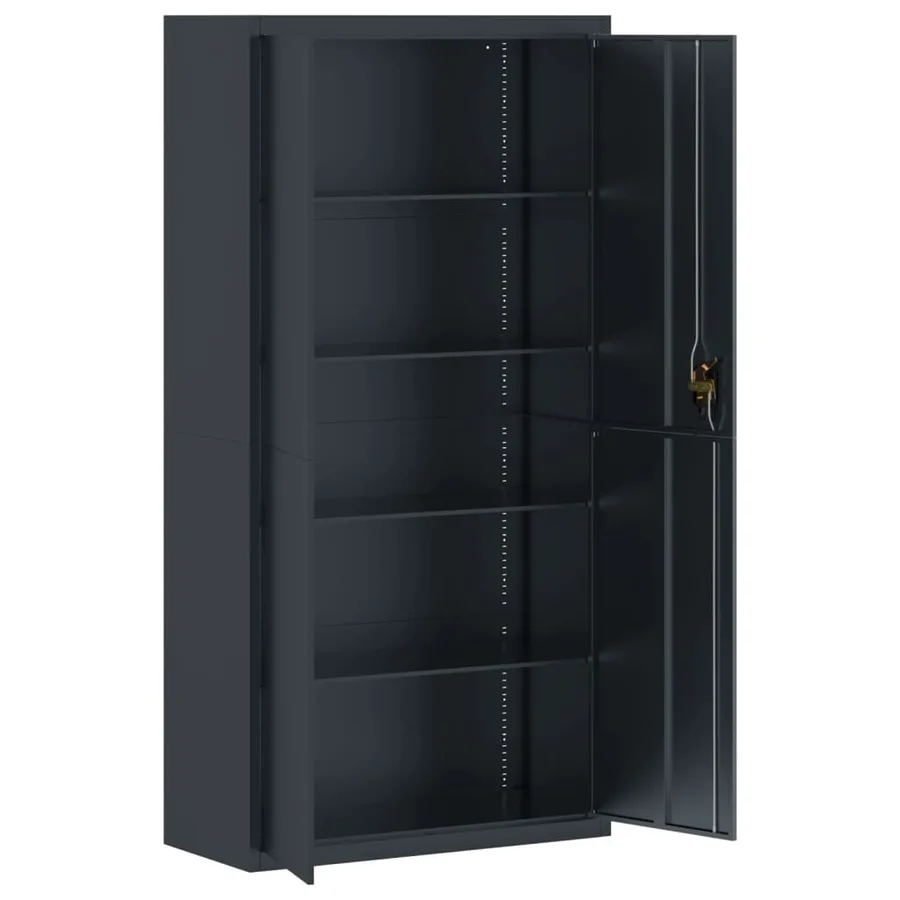 Classeur anthracite 90x40x180 cm Acier - 4