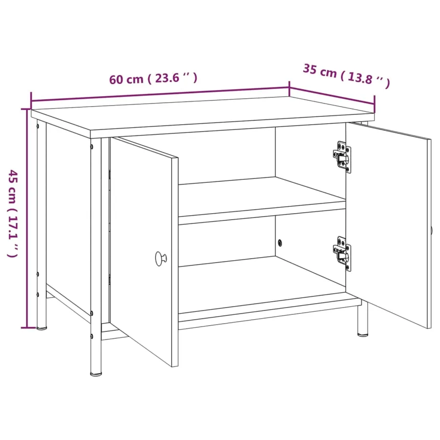 Meuble TV avec portes chêne sonoma 60x35x45cm bois d'ingénierie - 10