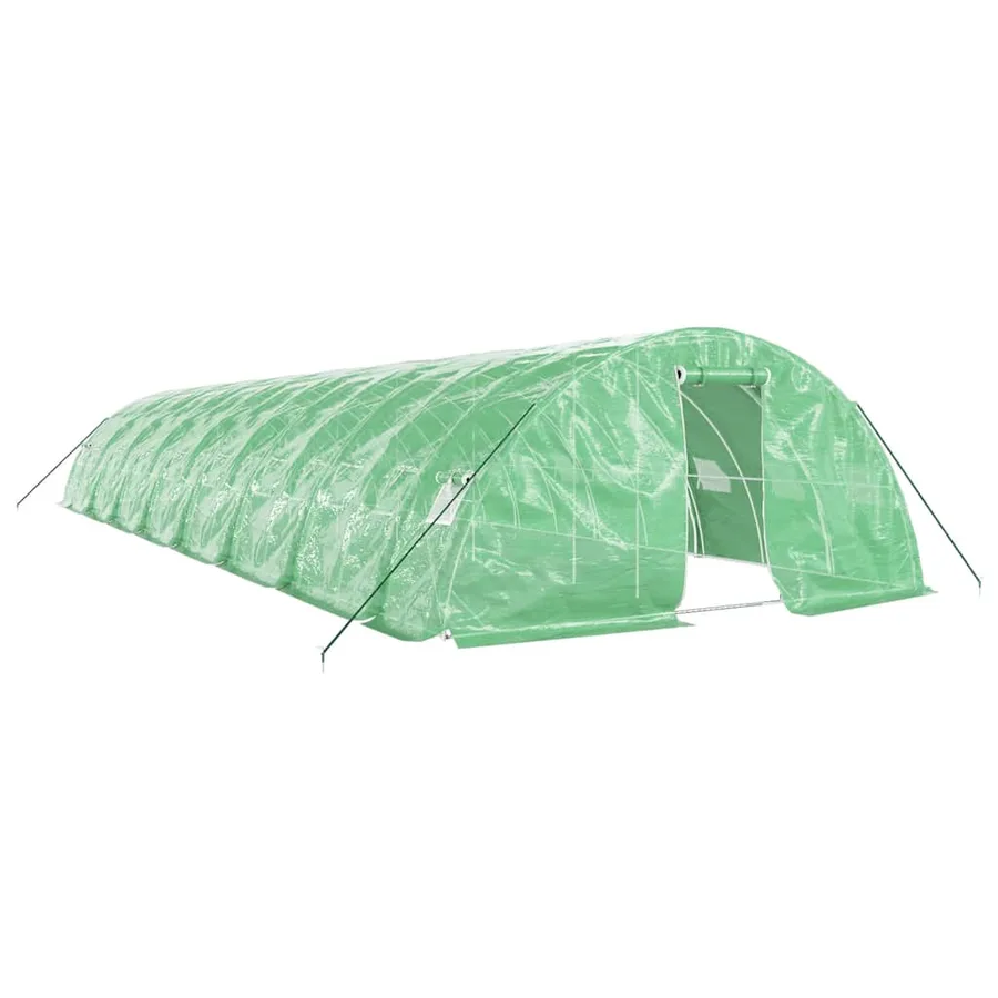 Serre avec cadre en acier vert 80 m² 16x5x2,3 m - 2