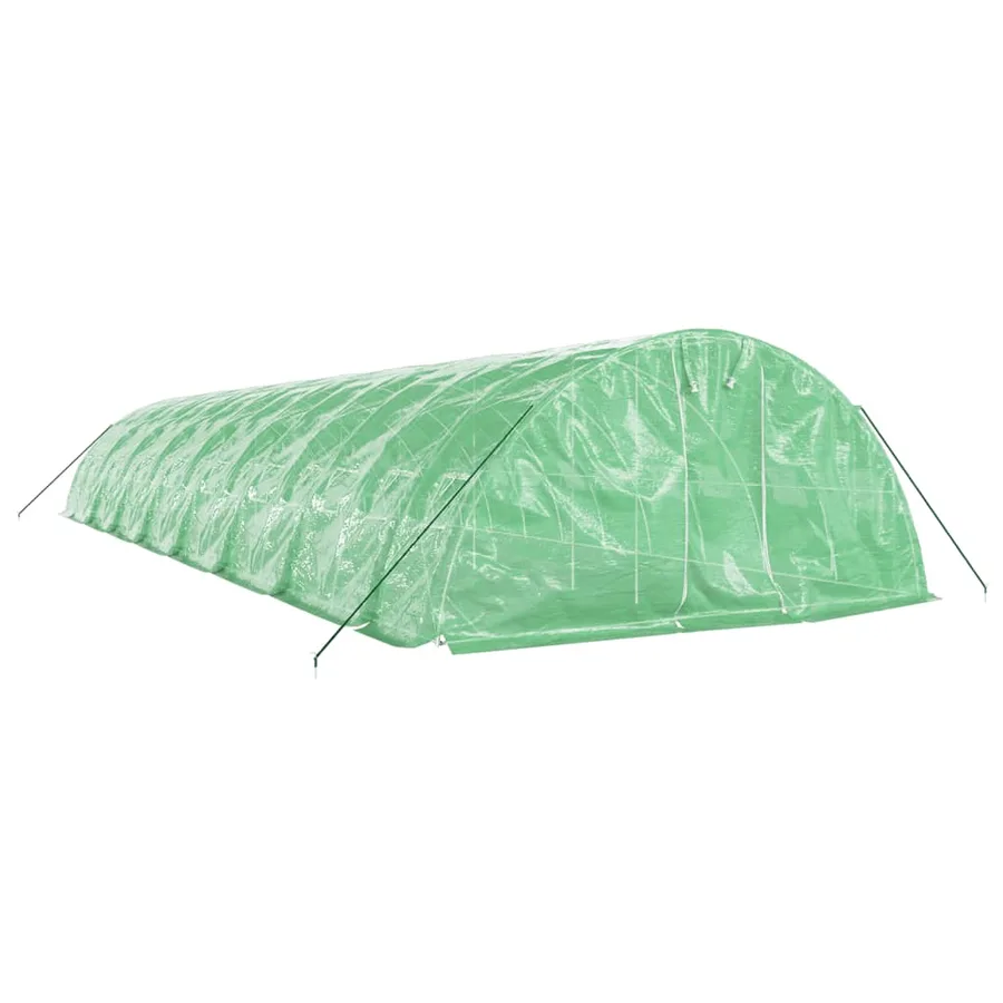 Serre avec cadre en acier vert 80 m² 16x5x2,3 m - 3