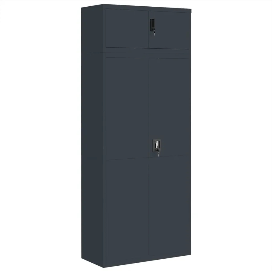 Classeur anthracite 90x40x220 cm acier - 2