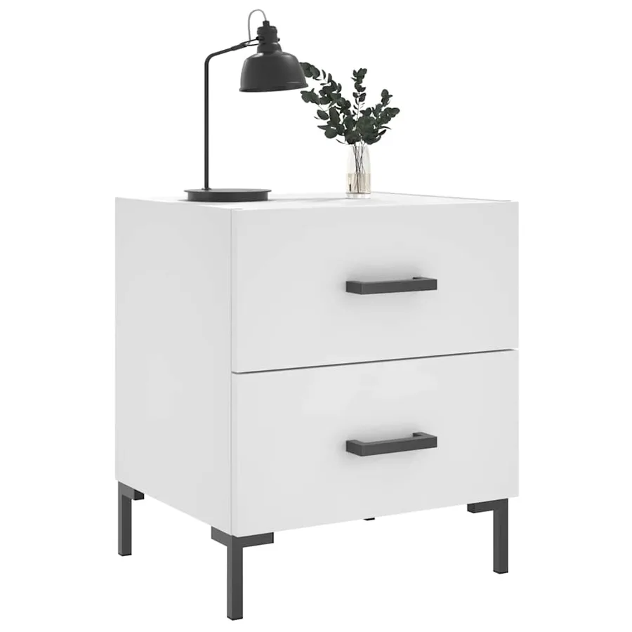 Tables de chevet 2 pcs blanc 40x35x47,5 cm bois d’ingénierie - 4