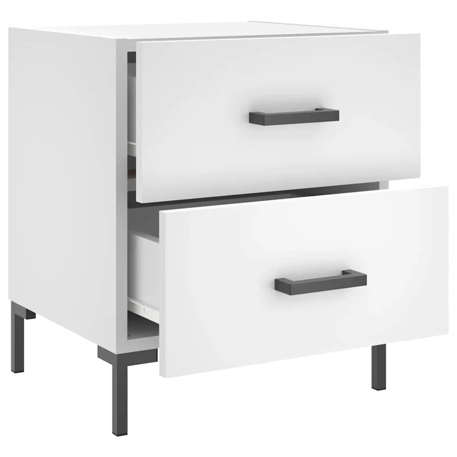 Tables de chevet 2 pcs blanc 40x35x47,5 cm bois d’ingénierie - 7