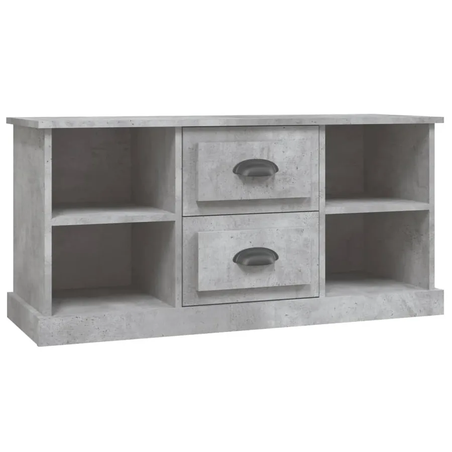 Meuble TV gris béton 99,5x35,5x48 cm bois d'ingénierie - 2