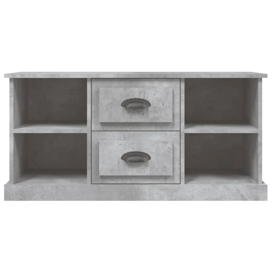 Meuble TV gris béton 99,5x35,5x48 cm bois d'ingénierie - 6