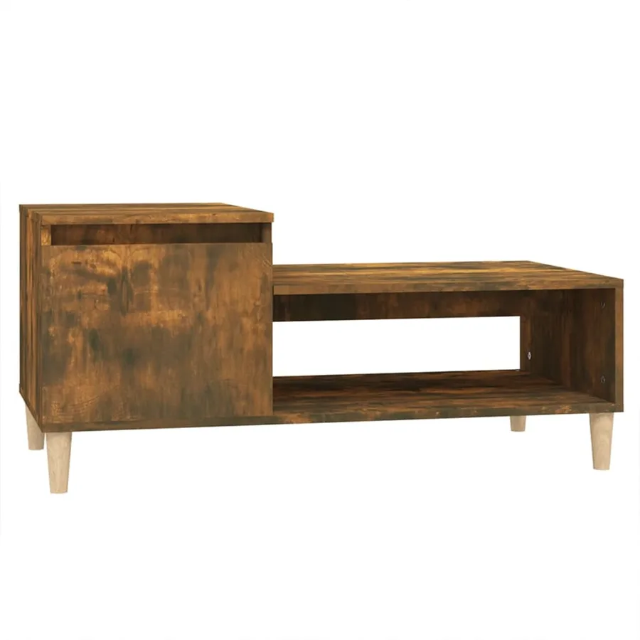 Table basse Chêne fumé 100x50x45 cm Bois d'ingénierie - 2