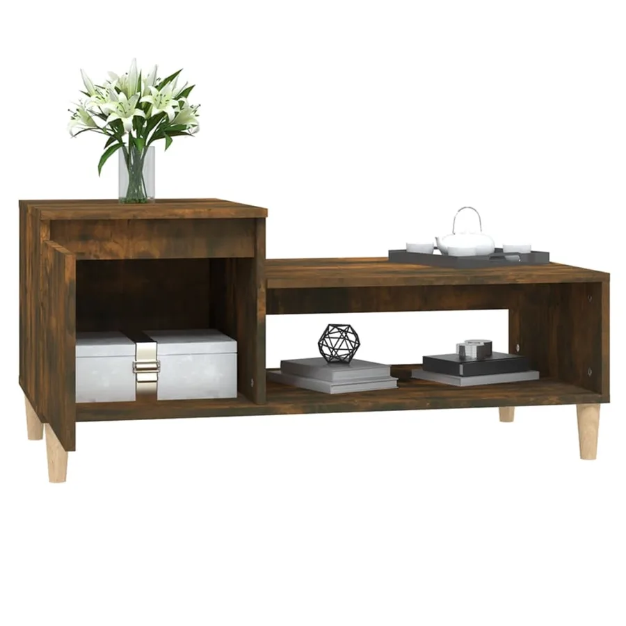 Table basse Chêne fumé 100x50x45 cm Bois d'ingénierie - 4