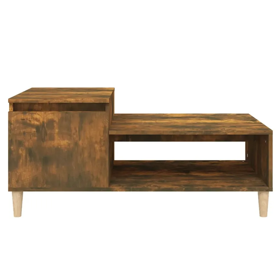 Table basse Chêne fumé 100x50x45 cm Bois d'ingénierie - 5