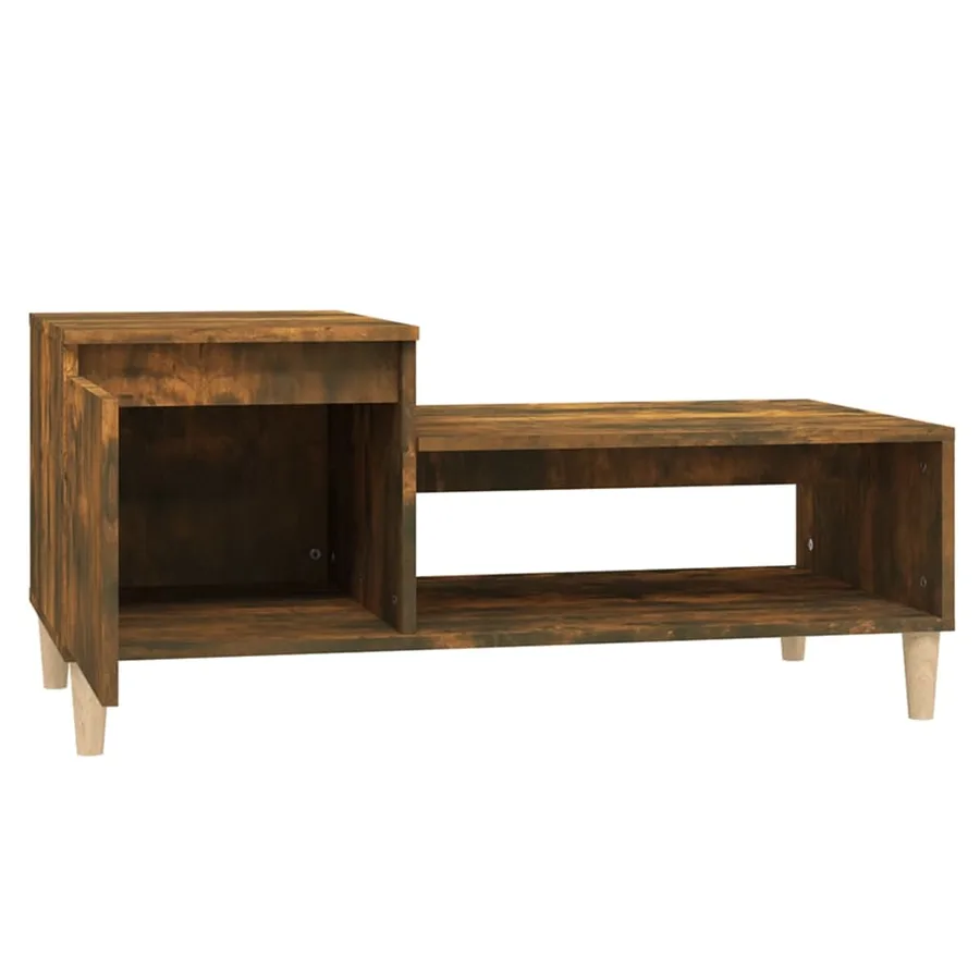 Table basse Chêne fumé 100x50x45 cm Bois d'ingénierie - 6