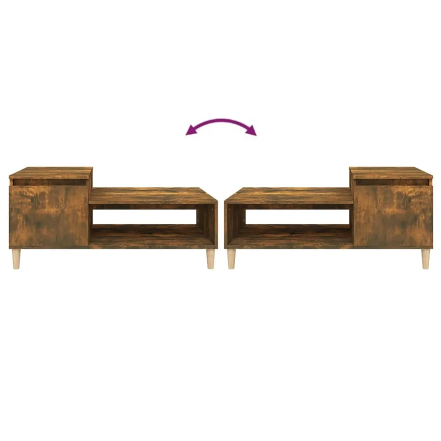 Table basse Chêne fumé 100x50x45 cm Bois d'ingénierie - 8