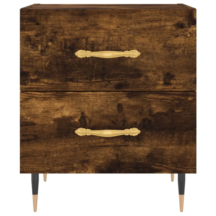 Table de chevet chêne fumé 40x35x47,5 cm bois d’ingénierie - 6