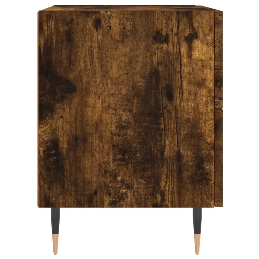 Table de chevet chêne fumé 40x35x47,5 cm bois d’ingénierie - 7