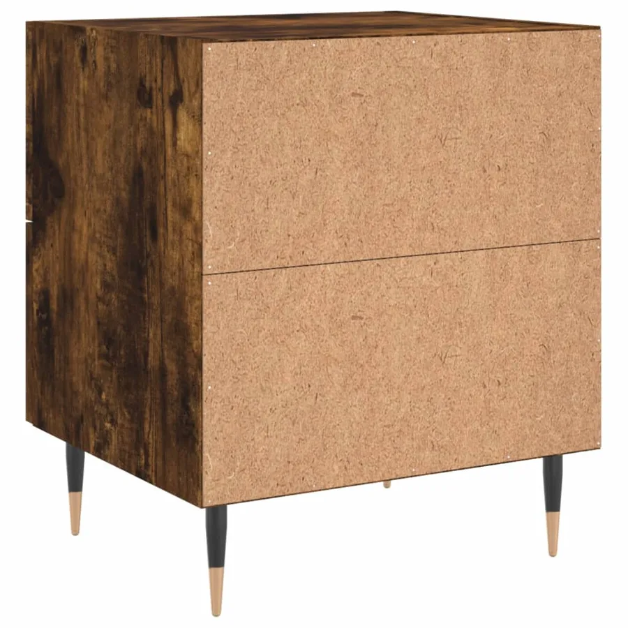 Table de chevet chêne fumé 40x35x47,5 cm bois d’ingénierie - 8
