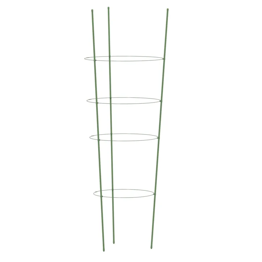 Supports pour plantes de jardin 4 anneaux 5pcs Vert 90 cm Acier - 4