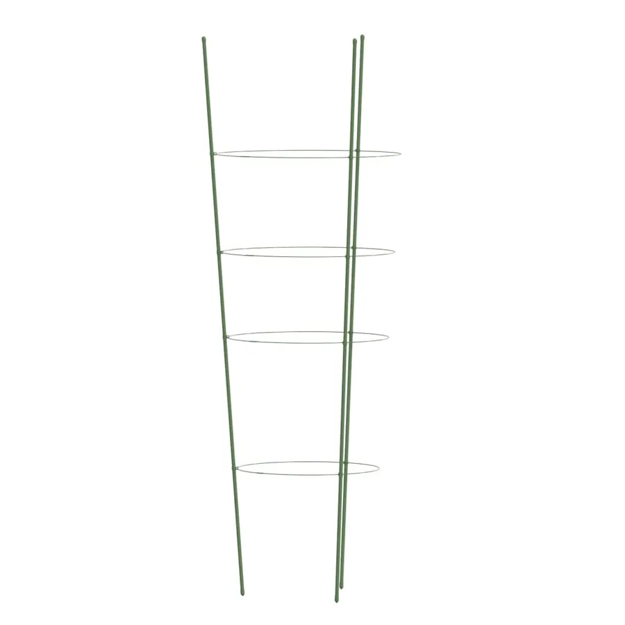 Supports pour plantes de jardin 4 anneaux 5pcs Vert 90 cm Acier - 6