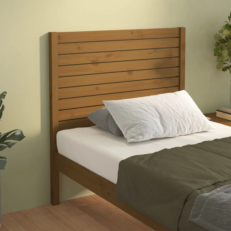 Tête de lit Marron miel 106x4x100 cm Bois massif de pin - 4