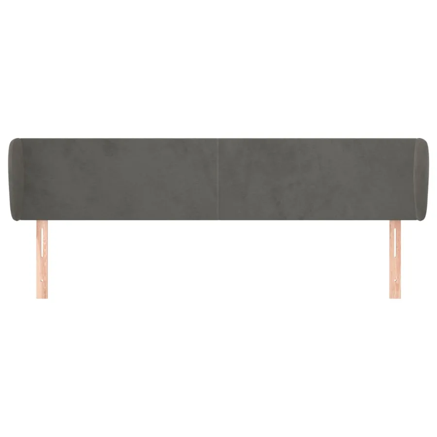 Tête de lit avec oreilles Gris foncé 203x23x78/88 cm Velours - 3
