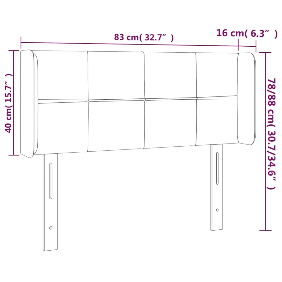 Tête de lit à LED Vert foncé 83x16x78/88 cm Velours - 7
