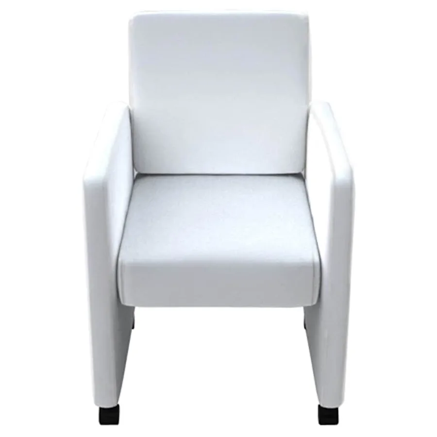 Chaises à manger lot de 6 blanc similicuir - 4
