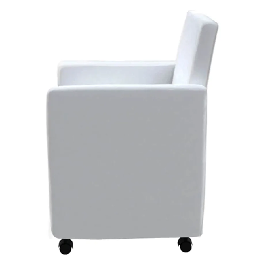 Chaises à manger lot de 6 blanc similicuir - 5