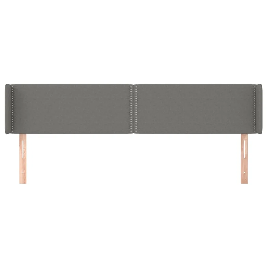 Tête de lit avec oreilles Gris foncé 203x16x78/88 cm Tissu - 3