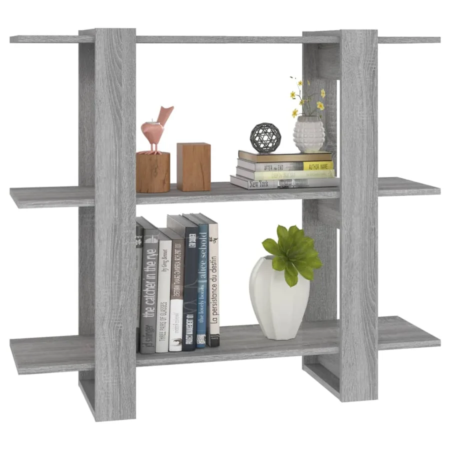 Bibliothèque/Séparateur de pièce Sonoma gris 100x30x87 cm - 5