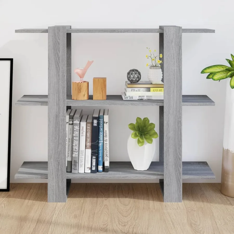 Bibliothèque/Séparateur de pièce Sonoma gris 100x30x87 cm - 6