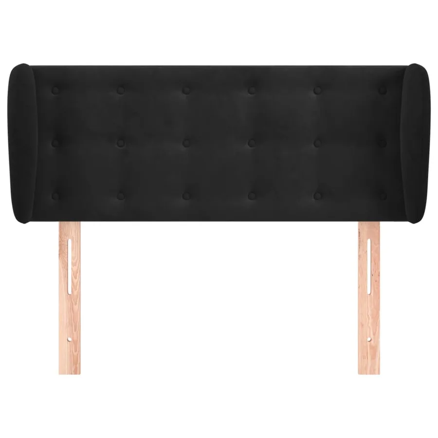 Tête de lit avec oreilles Noir 83x23x78/88 cm Velours - 3