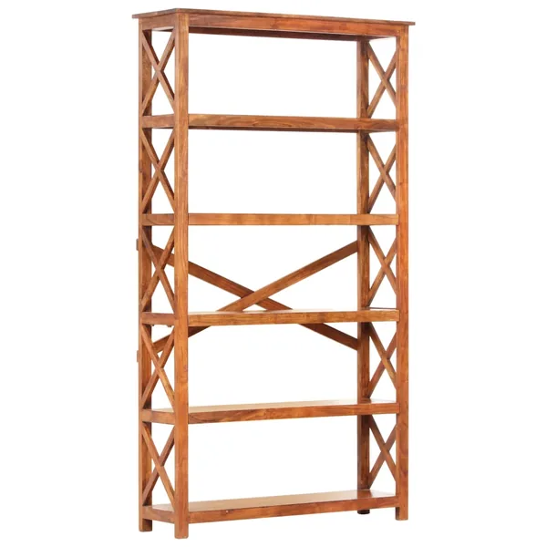 Bibliothèque 100x30x180cm Bois massif d'acacia et finition miel
